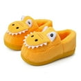 thumbnail image 5 of FAOWME Fashion Cute Fall Boys Girls Slippers Flat Bottom Lightweight Soft Comfort Warm Solid Color Cartoon Animal Shape Yellow 6-7 Years, 5 of 5