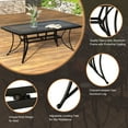 thumbnail image 6 of Boyel Living 72"x42" Outdoor Cast Aluminum Rectangle Dining Table, 28in Height Rectangular Balcony Table with 2.36" Umbrella Hole for Patio Furniture Garden Deck Backyard, 6 of 7