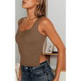 thumbnail image 4 of Womens Going Out Crop Tops Backless Tank Tops Summer Y2k Teen Basics Cute Clothes Dark Brown XS, 4 of 7
