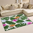 thumbnail image 2 of Hawaiian Floral Palm Leaf Area Rugs Colorful Large Non-Slip Floor Matative Carpets Doormat for Kitchen Living Dining Dorm Playing Room Bedroom 31 x 20inch Home Decor, 2 of 7