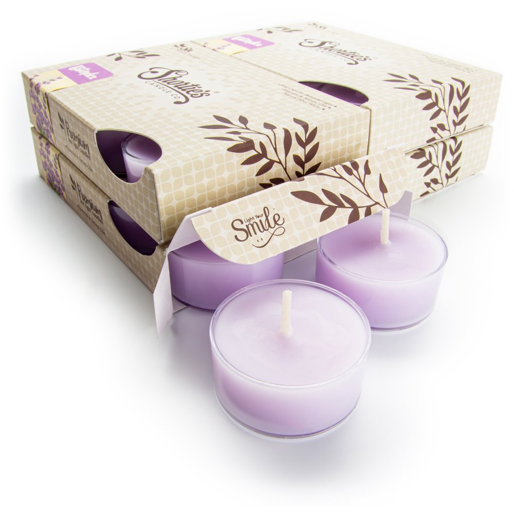 Pure English Lavender Tealight Candles Bulk Pack (24 Purple Highly