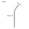 thumbnail image 2 of Uxcell Reusable Metal Straws 4Pcs Stainless Steel Bent Drinking Straw 10.5" Long for Milk Shake Beverage Juice Silver, 2 of 5