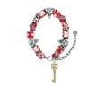thumbnail image 2 of Goldtone Open Peace Heart Key Red Christmas Bead Bracelet, 2 of 4