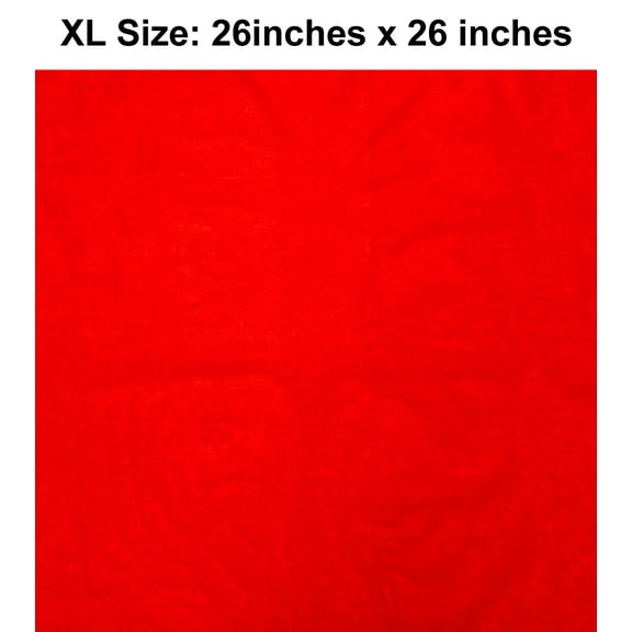 Solid Red Design XL 26 X 26 Cotton Scarf Bandana