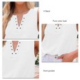 thumbnail image 4 of Blusa sin mangas con cuello en V, informal, sin mangas, con bolsillo frontal, color puro, para mujer, verano, blanco, XL, 4 of 5