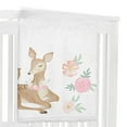 thumbnail image 2 of Sweet Jojo Designs Deer Floral Pink Mint and White Fleece Milestone Baby Blanket 3 Piece Set, 2 of 6
