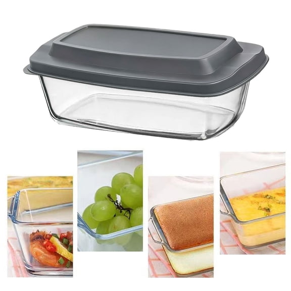 Glass Baking Dish with Lid (Gray) Large Glass Casserole Dishes with Covers