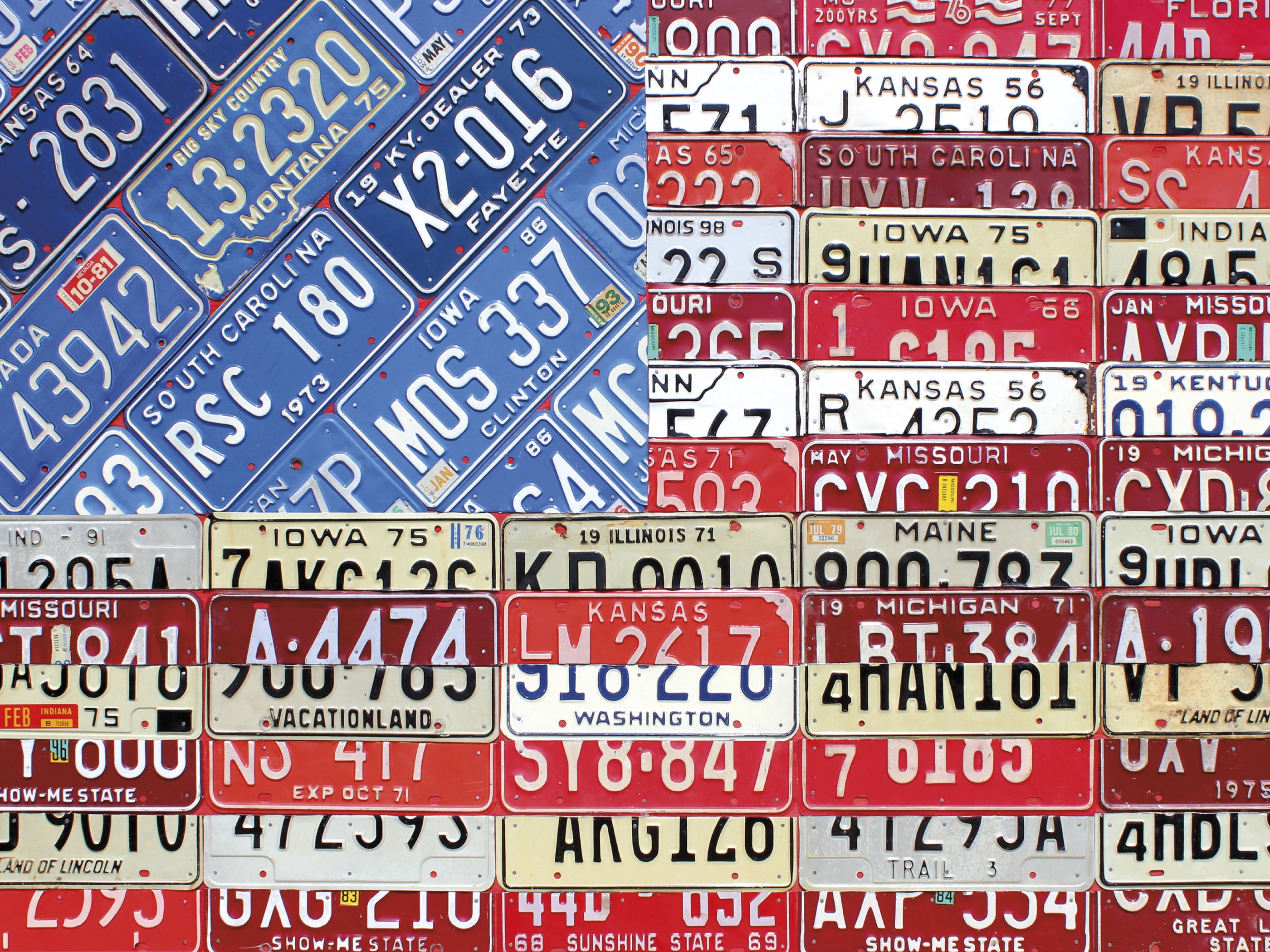 Ceaco - Land of the Free - License Plates - 550 Piece Interlocking Jigsaw Puzzle