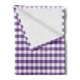 thumbnail image 2 of Checkered Soft Flannel Fleece Blanket, Purple and White Colored Gingham Checks Rows Picnic Theme Vintage Style Print, Cozy Plush for Indoor and Outdoor Use, 50" x 60", Purple White, by Ambesonne, 2 of 5