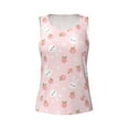 thumbnail image 4 of Easygdp Rabbit And Peach Women's Workout Tank Top, Running Top, Hiking Shirt, Quick-Dry for Running, Yoga, Hiking - Small, 4 of 9