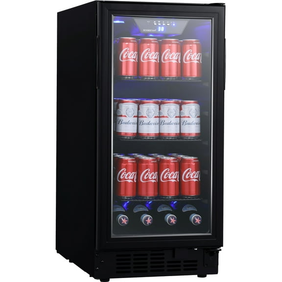 Edgestar Bbr901bl 15" Wide 80 Can Built-In Beverage Center - Black
