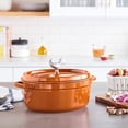 thumbnail image 3 of Staub Cast Iron 5.75-qt Coq au Vin Cocotte - Burnt Orange, 3 of 3