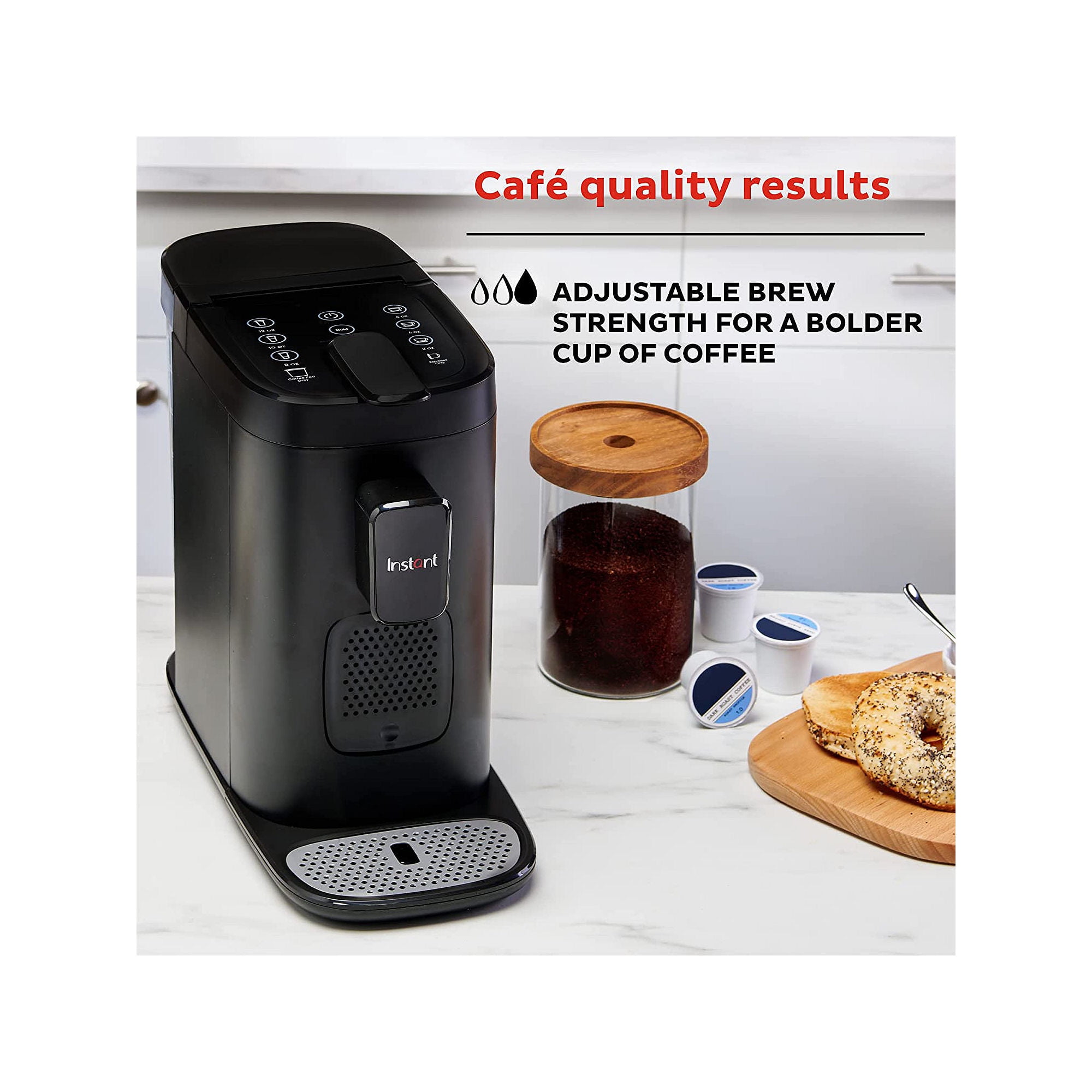 Instant Dual Pod Plus 2-in-1 Coffee Maker and Espresso Maker with Reusable Ground Coffee Pod