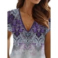thumbnail image 4 of Keeccty Women Short Sleeve Graphic Printing Tunic Summer T-Shirt Tops, 4 of 5