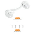 thumbnail image 3 of Uxcell 2 pack 3 inch Hook and Eye Latch Barn Door Lock Stainless Steel, White, 3 of 7