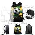 thumbnail image 6 of Uorisanigo Kids Mexican Flag Soccer Backpack School Bag Lightweight Travel or Sports Bags with Water Bottle Pockets Preschool Elementary Kindergarten Casual Daypack((17 inch), 6 of 6