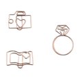 thumbnail image 1 of 12 Uds. Clips de papel de tres formas, divertidos accesorios de escritorio chapados para oficina, marcapáginas, 1 of 2