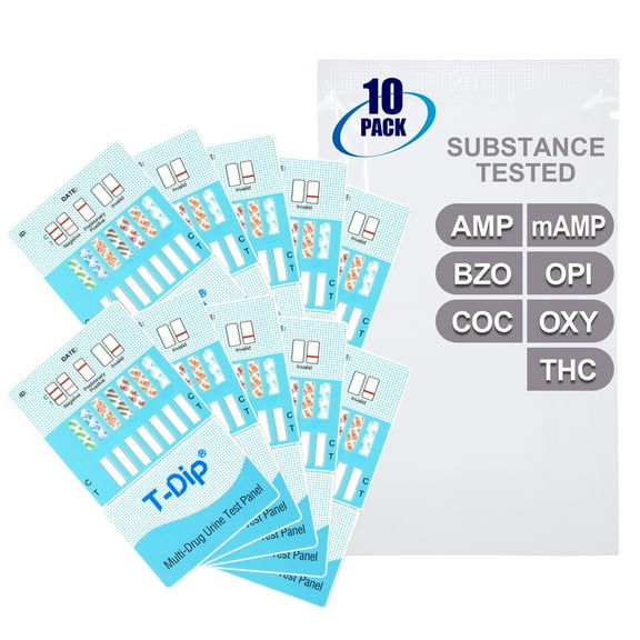 Mintegrity [10pk] - 7-Panel Dip Card Instant Urine Drug Test - (AMP/BZO/COC/mAMP/OPI/OXY/THC) #MT-WDOA-274