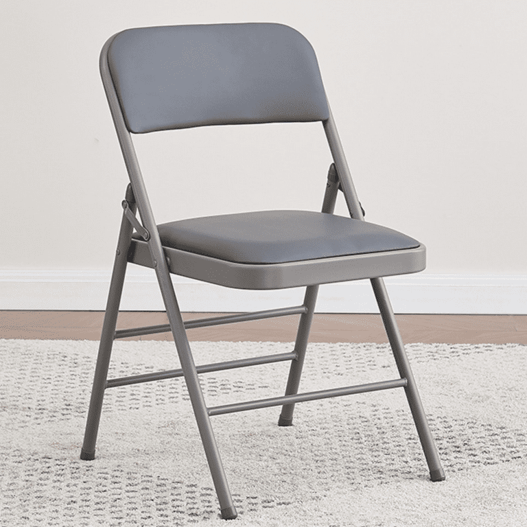 VTOY 2 Pack Vinyl Folding Chairs Steel Frame Metal Foam Folding Chairs with Padded Cushion and Back for Home and Office Indoor and Outdoor