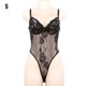 thumbnail image 1 of Lencería sexy para mujer, diseño de malla de encaje, mono con tirantes y hueco, negro, S Speravity XX000148-02, 1 of 7