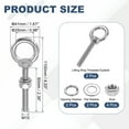 thumbnail image 2 of Uxcell M10 x 70mm Eye Bolt, 2Pcs 304 Stainless Steel Thread Lifting Ring Set, Silver, 2 of 7