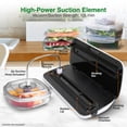 thumbnail image 5 of NutriChef Automatic Food Vacuum Sealer, High Suction Air Sealing Machine for Dry & Moist Foods, LED Touch Controls, Includes Bags, Hose & Wine Stopper, 5 of 6
