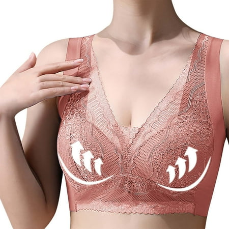 

Bras for Women Clearance AIEOTT Plus Size Push Up Bra Women Lace Bralette Vest Crop Wireless Lingerie Deep V Sexy Underwear Camisole Cute Bra Extra-Elastic Womens Bras Deals Big Holiday Savings