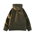 thumbnail image 6 of Windbreaker Men Windbreaker Front-Zip Jacket Solid Color Hooded Three-in-one Detachable Multi-pocket Cardigan Relaxation Outdoors Zipper Overcoat Outdoor Jacket Army Green 2XL, 6 of 8