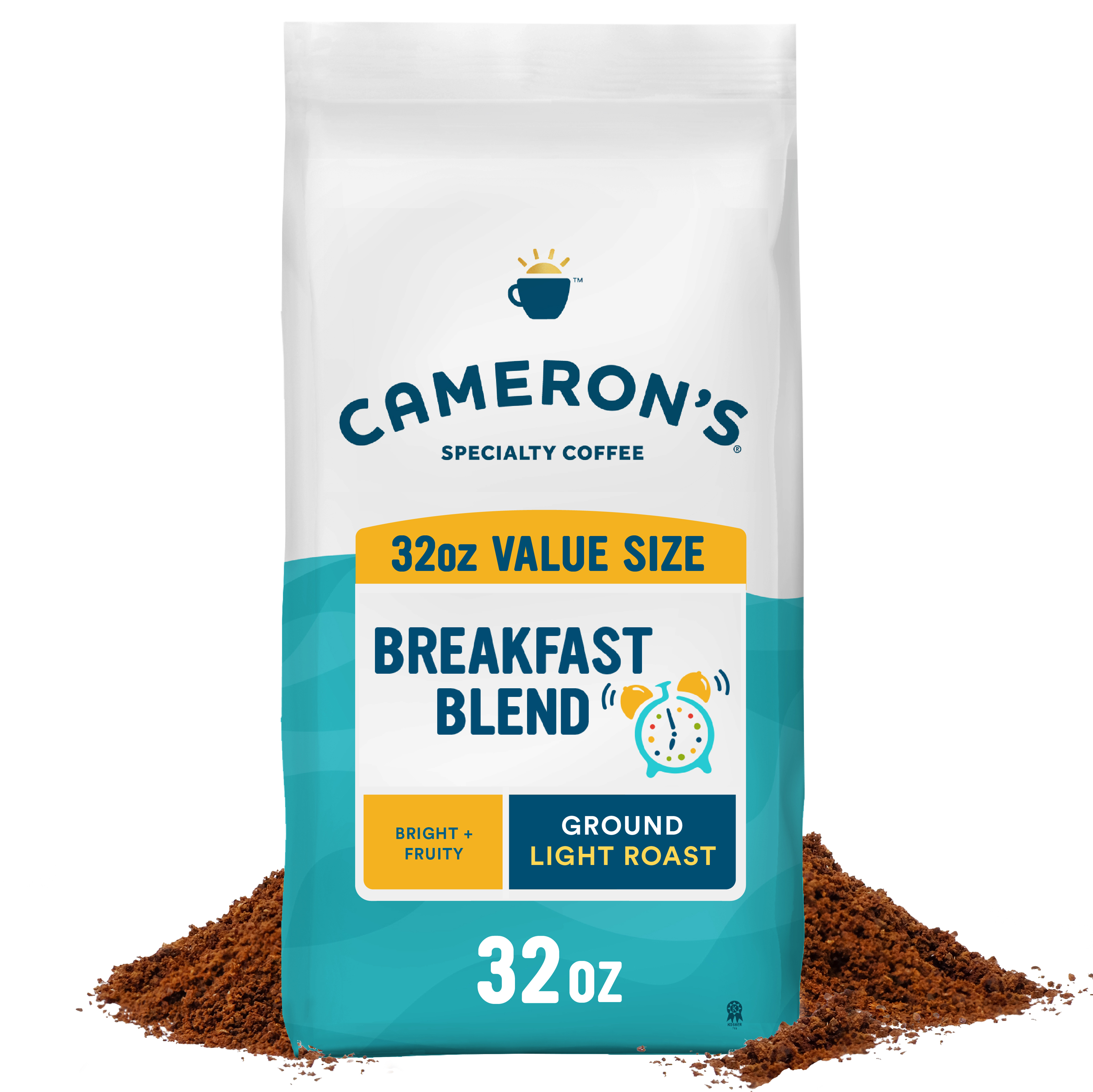 Cameron's Coffee Premium Breakfast Blend Ground Coffee, Light Roast, 32 oz