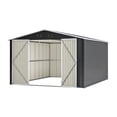 thumbnail image 2 of MAYEERTY 8x8FT Outdoor Metal Storage Shed, Galvanized Steel Tool Shed with Sloped Roof & Lockable Doors, All-Weather Organizer for Backyard, Garden & Patio, 2 of 9