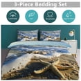 thumbnail image 5 of 3 Pcs Soft Bedding Set, Includes 1 Duvet Cover with Zipper And 2 Pillow,Shams Starfish Beach Full(79"×90"), 5 of 8