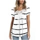 thumbnail image 1 of Tops de Mujer Blusas Casuales Elegantes Camisas Blusa Corta de Cuello Redondo Estampada de Patchwork de Encaje de Moda Odeerbi ODB154635, 1 of 6
