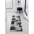 thumbnail image 2 of L'Baiet Verena Geometric Area Rug Black Grey 2' x 6' Runner Throw Rugs Carpet for Living Room, Bedroom, Dining Table, Office, Hallway, Foyer | Neutral Colorful Modern Abstract Home Decor, 2 of 7