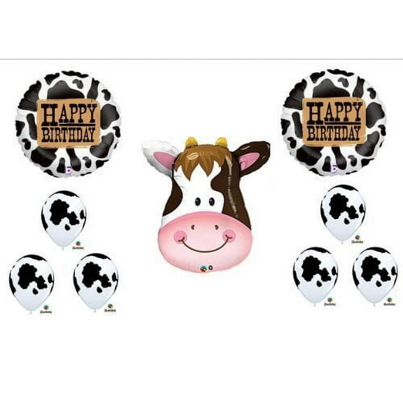COW Western Happy Birthday Rodeo Farm Balloon Party Decorations Set Bouquet
