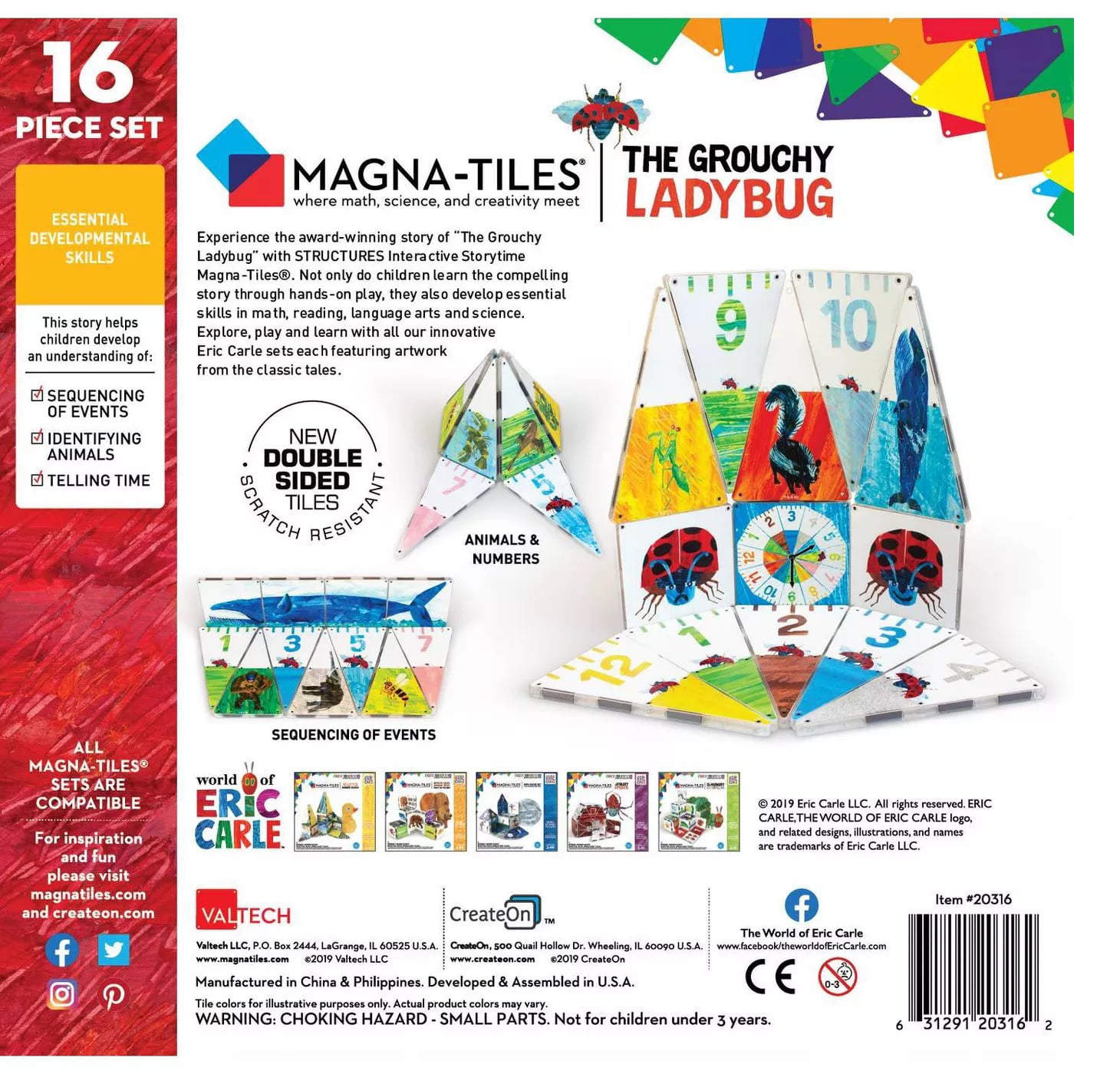 Magna-Tiles World of Eric Carle The Grouchy Ladybug Magnetic 16 Pcs for sale online 
