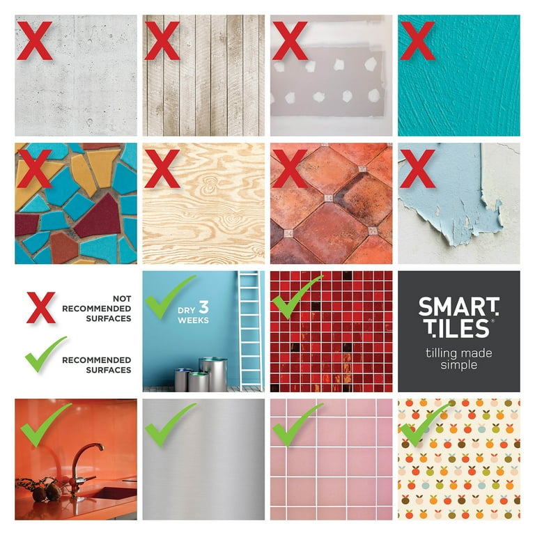 Smart Tiles 10.95 in x 9.70 in Peel and Stick Self-Adhesive Mosaic Backsplash Wall Tile - Subway Fondi (4-Pack) Smart Tiles 10.95 in x 9.70 in Peel and Stick Self-Adhesive Mosaic Backsplash Wall Tile - Subway Fondi (4-Pack)