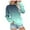 Cyan1, variant on EHTMSAK Plain Crewneck Sweatshirts Pullover Long Sleeve Dress Gradient Womens Blouses Long Sleeve Clearance Fitted Hoodies Cyan 3X