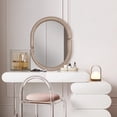thumbnail image 5 of Oval Wood Framed Wall Mirror Creative Bathroom Wall Mounted Mirror Decor Bagel Shaped Mirror for Bathroon Bedroom, 5 of 7