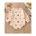 thumbnail image 2 of Newborn Baby Girl Boy Clothes Pumpkin Romper Sweatshirt Onesie Long Sleeve Bubble Jumpsuit Halloween Outfit, 2 of 6