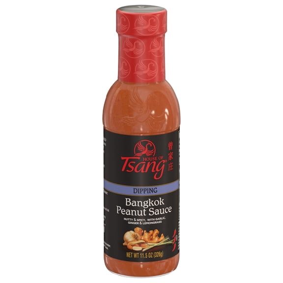 HOUSE OF TSANG Bangkok Peanut Sauce Liquid, Shelf-Stable, 11.5 oz Bottle
