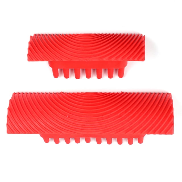 Tignapoo Ensemble de 2 Outils de Peinture en Grain de Bois en Caoutchouc pour Décoration Murale - Applicateurs de Texture DIY avec Trous Ronds et Designs de Colonnes pour Finition Bois Réaliste