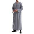 thumbnail image 5 of dzxyzu Men's Kaftan Thobe Muslim Robe Button Up Long Gown Kaftan Thobe with Pockets Mens Arab Thobe Long Sleeve Pocket Casual Robe 2024 Winter Saving, 5 of 9