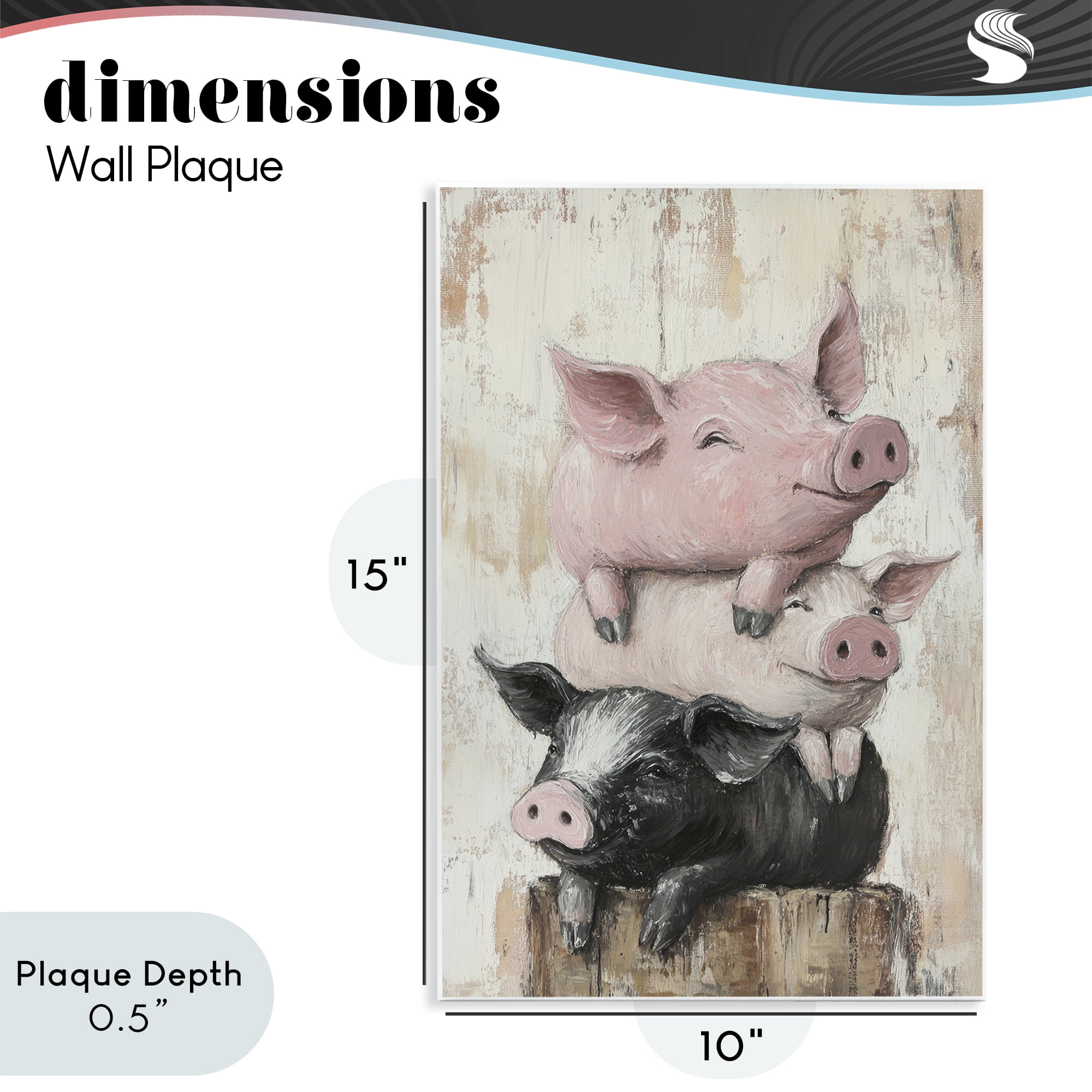 Stupell Industries Pig & Piglet Pile Wall Plaque Art, design by Tina LeCour