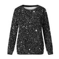 thumbnail image 4 of Aobny Sweatshirt Work Shirts for Women Black Sparkly Crew Neck Long Sleeve Graphic Pullover Tops for Lady Comfy, 4 of 4
