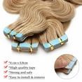 thumbnail image 4 of Benehair 100% Real Remy Human Hair Extensions Tape In Seamless Skin Weft Full Head Blonde Thick Body Wave Hair Thick 20 pcs 40pcs, 4 of 11