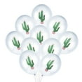 thumbnail image 1 of FELTECHELECTR 10 globos decorativos con estampado de cactus para fiestas hawaianas, festivales y reuniones (12 pulgadas), 1 of 6