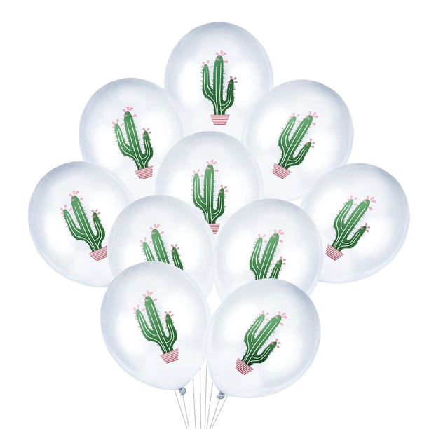 KAKOWELY 10 globos decorativos con estampado de cactus para fiestas hawaianas, festivales y reuniones (12 pulgadas)