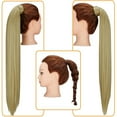 thumbnail image 5 of Youloveit Clip On Ponytail Hair Extensions for Women Wrap Around Thick Straight Hairpiece, Soft Straight Pony Tail Hair Synthetic Hairpiece, 160g Brown/Light Auburn(28" Ash Blonde), 5 of 7
