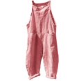 thumbnail image 1 of Combinaison Sans Manches d'Été pour Femmes à Rayures, Ample, avec Poches, en Coton et Lin, Barboteuse Salopette, 1 of 6