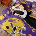 thumbnail image 4 of jejeloiu Rugby Game Gaming 7-Piece Twin Bedding Sets,Yellow Football Helmet Bedding Comforter Set For Teens Reversible, 4 of 8